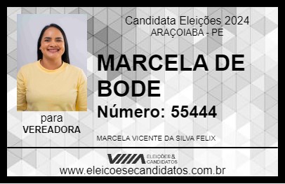 Candidato MARCELA DE BODE 2024 - ARAÇOIABA - Eleições