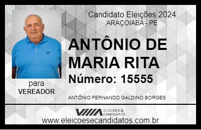 Candidato ANTÔNIO DE MARIA RITA 2024 - ARAÇOIABA - Eleições