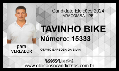 Candidato TAVINHO BIKE 2024 - ARAÇOIABA - Eleições