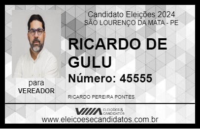 Candidato RICARDO DE GULU 2024 - SÃO LOURENÇO DA MATA - Eleições