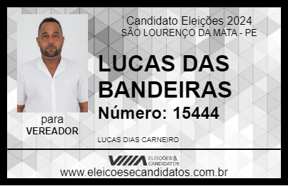 Candidato LUCAS DAS BANDEIRAS 2024 - SÃO LOURENÇO DA MATA - Eleições