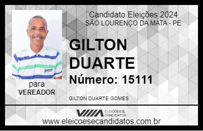 Candidato GILTON DUARTE 2024 - SÃO LOURENÇO DA MATA - Eleições