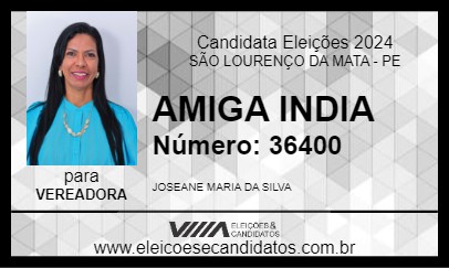 Candidato AMIGA INDIA 2024 - SÃO LOURENÇO DA MATA - Eleições