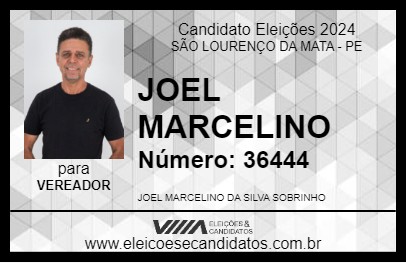 Candidato JOEL MARCELINO 2024 - SÃO LOURENÇO DA MATA - Eleições