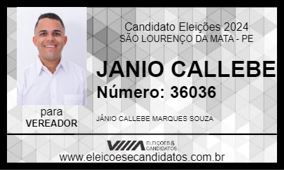 Candidato JANIO CALLEBE 2024 - SÃO LOURENÇO DA MATA - Eleições