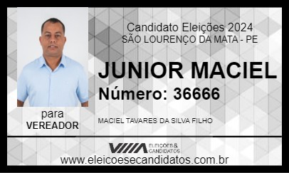 Candidato JUNIOR MACIEL 2024 - SÃO LOURENÇO DA MATA - Eleições