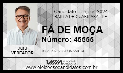 Candidato FÁ DE MOÇA 2024 - BARRA DE GUABIRABA - Eleições