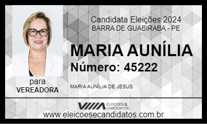 Candidato MARIA AUNÍLIA 2024 - BARRA DE GUABIRABA - Eleições