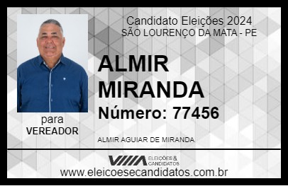 Candidato ALMIR MIRANDA 2024 - SÃO LOURENÇO DA MATA - Eleições