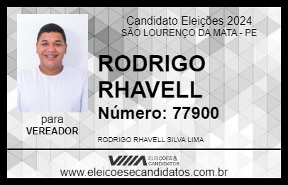 Candidato RODRIGO RHAVELL 2024 - SÃO LOURENÇO DA MATA - Eleições