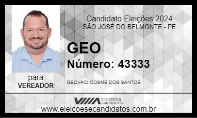 Candidato GEO 2024 - SÃO JOSÉ DO BELMONTE - Eleições