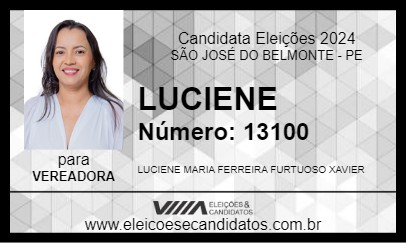 Candidato LUCIENE 2024 - SÃO JOSÉ DO BELMONTE - Eleições