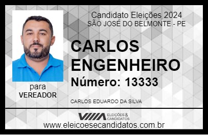 Candidato CARLOS ENGENHEIRO 2024 - SÃO JOSÉ DO BELMONTE - Eleições