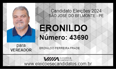 Candidato ERONILDO 2024 - SÃO JOSÉ DO BELMONTE - Eleições