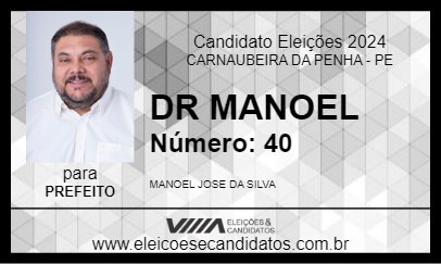 Candidato DR MANOEL 2024 - CARNAUBEIRA DA PENHA - Eleições