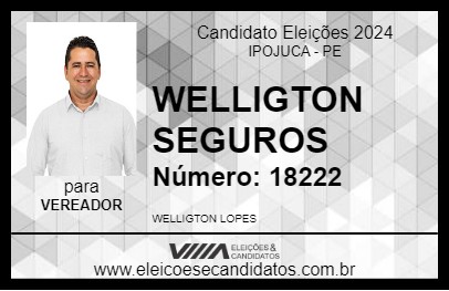 Candidato WELLIGTON SEGUROS 2024 - IPOJUCA - Eleições