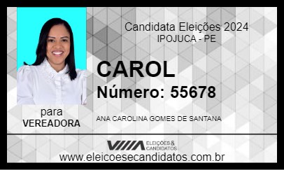 Candidato CAROL 2024 - IPOJUCA - Eleições