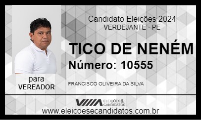 Candidato TICO DE NENÉM 2024 - VERDEJANTE - Eleições