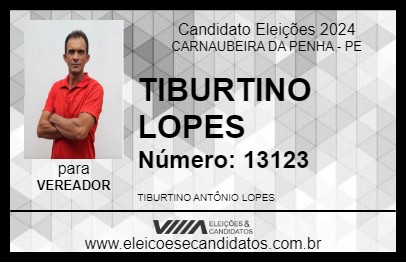 Candidato TIBURTINO LOPES 2024 - CARNAUBEIRA DA PENHA - Eleições