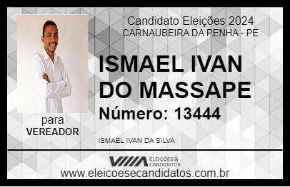 Candidato ISMAEL IVAN DO MASSAPE 2024 - CARNAUBEIRA DA PENHA - Eleições