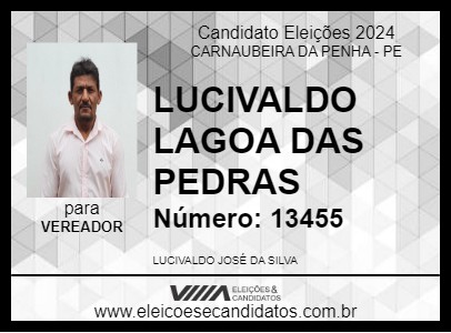 Candidato LUCIVALDO LAGOA DAS PEDRAS 2024 - CARNAUBEIRA DA PENHA - Eleições