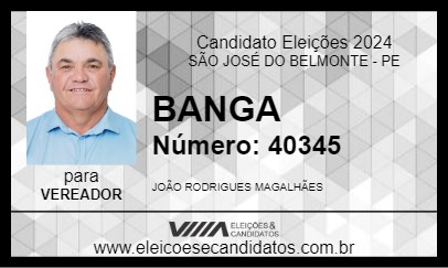 Candidato BANGA 2024 - SÃO JOSÉ DO BELMONTE - Eleições