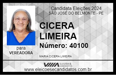 Candidato CICERA LIMEIRA 2024 - SÃO JOSÉ DO BELMONTE - Eleições