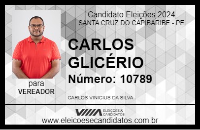 Candidato CARLOS GLICÉRIO 2024 - SANTA CRUZ DO CAPIBARIBE - Eleições