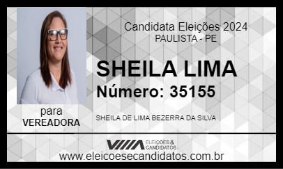 Candidato SHEILA LIMA 2024 - PAULISTA - Eleições