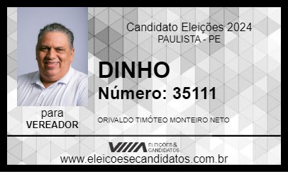 Candidato DINHO 2024 - PAULISTA - Eleições