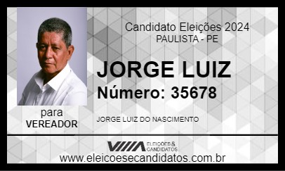 Candidato JORGE LUIZ 2024 - PAULISTA - Eleições