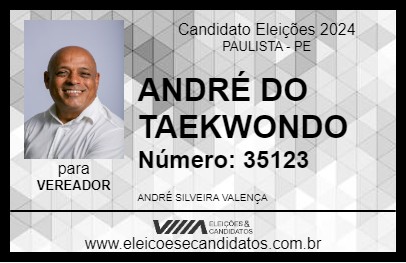 Candidato ANDRÉ DO TAEKWONDO 2024 - PAULISTA - Eleições