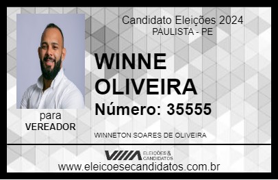 Candidato WINNE OLIVEIRA 2024 - PAULISTA - Eleições