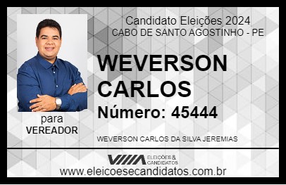 Candidato WEVERSON CARLOS 2024 - CABO DE SANTO AGOSTINHO - Eleições