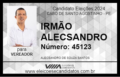 Candidato IRMÃO ALECSANDRO 2024 - CABO DE SANTO AGOSTINHO - Eleições