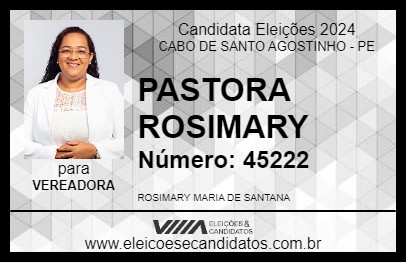 Candidato PASTORA ROSIMARY 2024 - CABO DE SANTO AGOSTINHO - Eleições