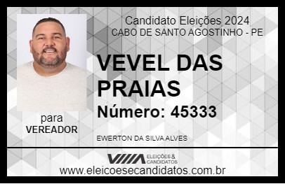 Candidato VEVEL DAS PRAIAS 2024 - CABO DE SANTO AGOSTINHO - Eleições