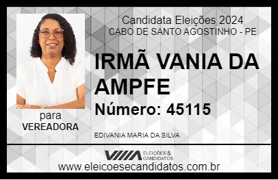 Candidato IRMÃ VANIA DA AMPFE 2024 - CABO DE SANTO AGOSTINHO - Eleições