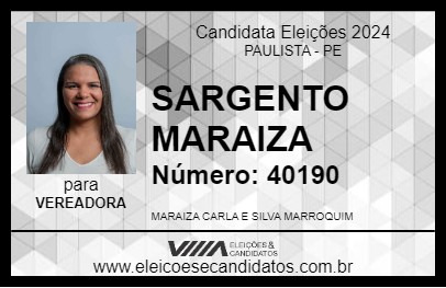 Candidato SARGENTO MARAIZA 2024 - PAULISTA - Eleições