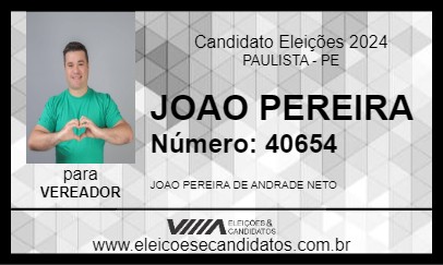 Candidato JOÃO PEREIRA 2024 - PAULISTA - Eleições