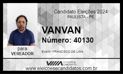 Candidato VANVAN 2024 - PAULISTA - Eleições