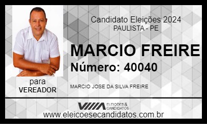 Candidato MARCIO FREIRE 2024 - PAULISTA - Eleições