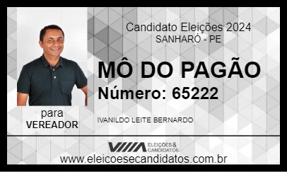 Candidato MÔ DO PAGÃO 2024 - SANHARÓ - Eleições