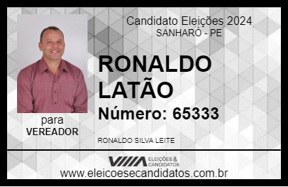 Candidato RONALDO LATÃO 2024 - SANHARÓ - Eleições