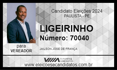 Candidato LIGEIRINHO 2024 - PAULISTA - Eleições