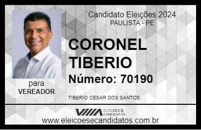 Candidato CORONEL TIBERIO 2024 - PAULISTA - Eleições