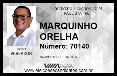 Candidato MARQUINHO ORELHA 2024 - PAULISTA - Eleições