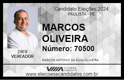 Candidato MARCOS OLIVEIRA 2024 - PAULISTA - Eleições