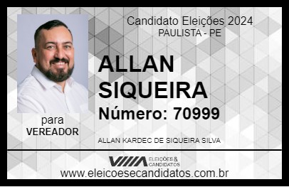 Candidato ALLAN SIQUEIRA 2024 - PAULISTA - Eleições