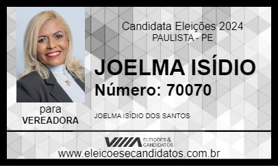 Candidato JOELMA ISÍDIO 2024 - PAULISTA - Eleições